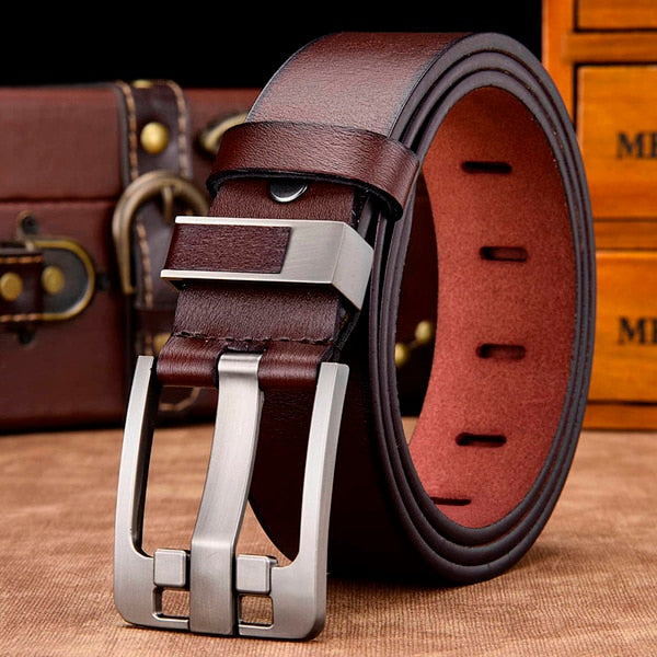 Genuine Leather Pin Buckle Belts - NZ601 | 2 Styles