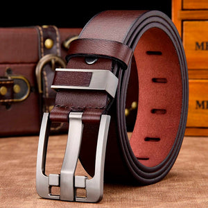 Genuine Leather Pin Buckle Belts - NZ601 | 2 Styles