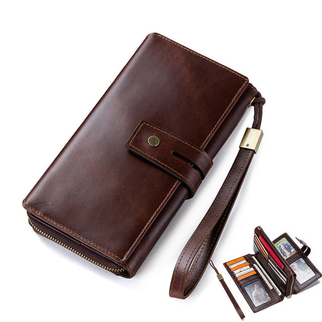 Leather Long Clutch Wallet- M1266 | 2 Styles