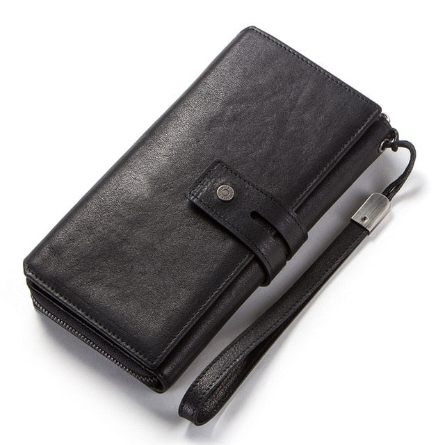 Leather Long Clutch Wallet- M1266 | 2 Styles